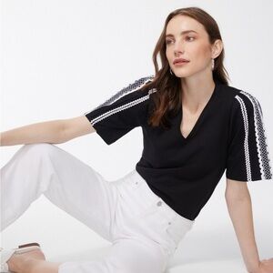 NWT Chico’s Rick Rack Trim Top, Size 1 = M/8
